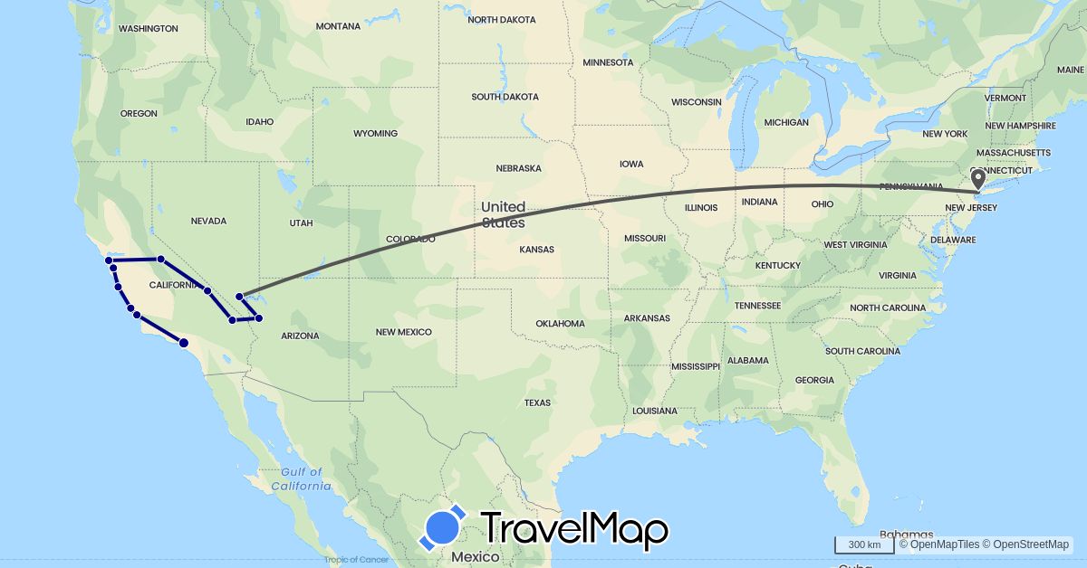 TravelMap itinerary: driving, motorbike in United States (North America)